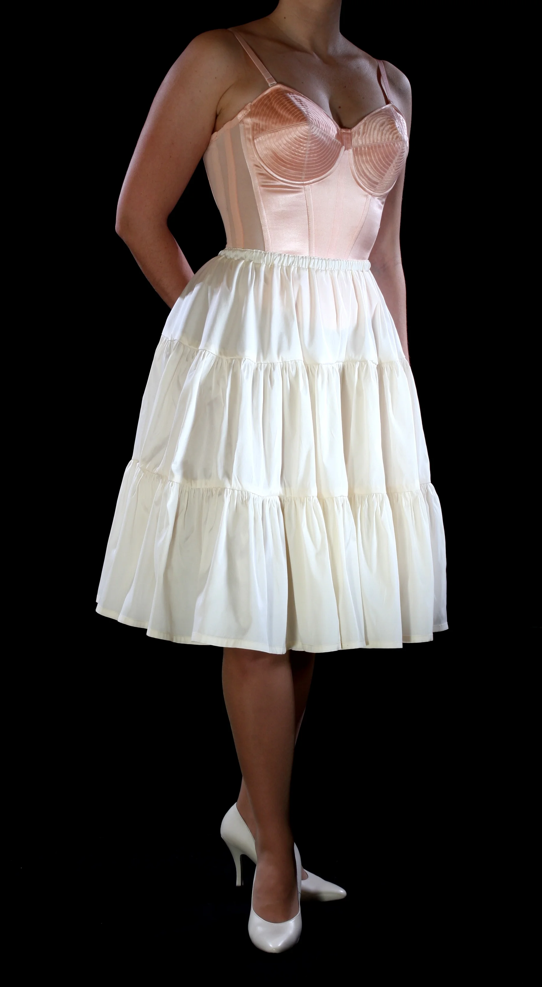 【Pehrt】Corset Petticoat Skirt SuBleer Women Crinoline Petticoat A-line 6 Hoop Skirt Slips